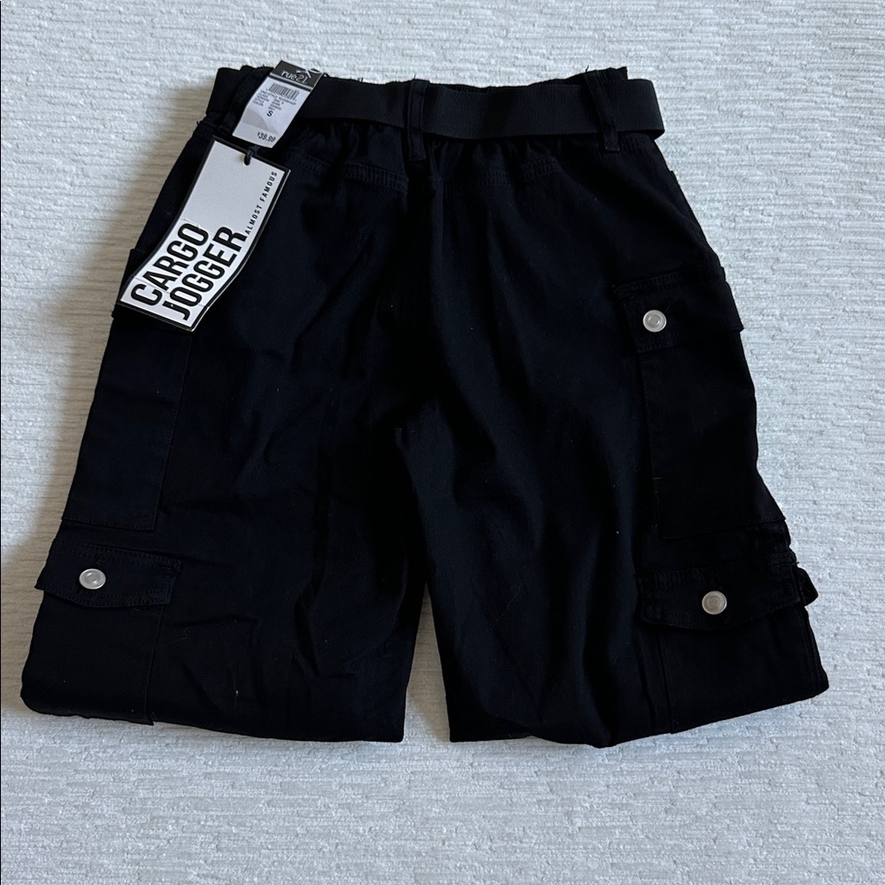 Almost Famous Black Cargo Jogger Pants NWT - Picture 5 of 5